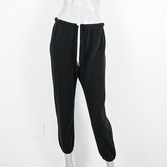 The GREAT. $165 The Fleece Stadium Sweatpants Black with Drawstring sz 1 - Picture 1 of 11
